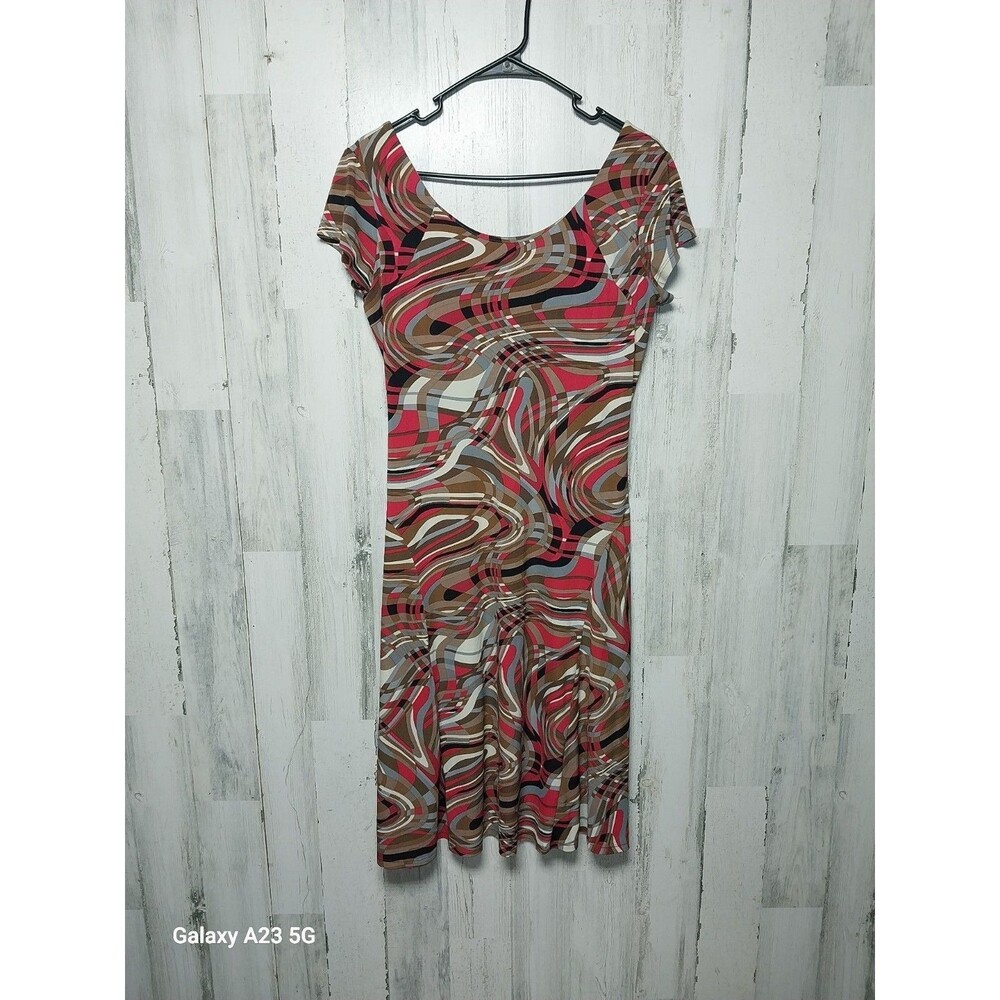 Traces by Tracy Evans Short Sleeve Midi Dress Multicolor Size 10